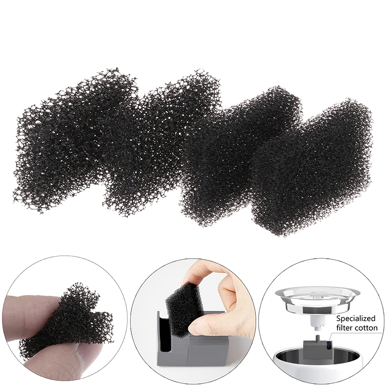 Pet Water Fountain - 6/12Pcs Replaced Foam Filters Wireless Pump