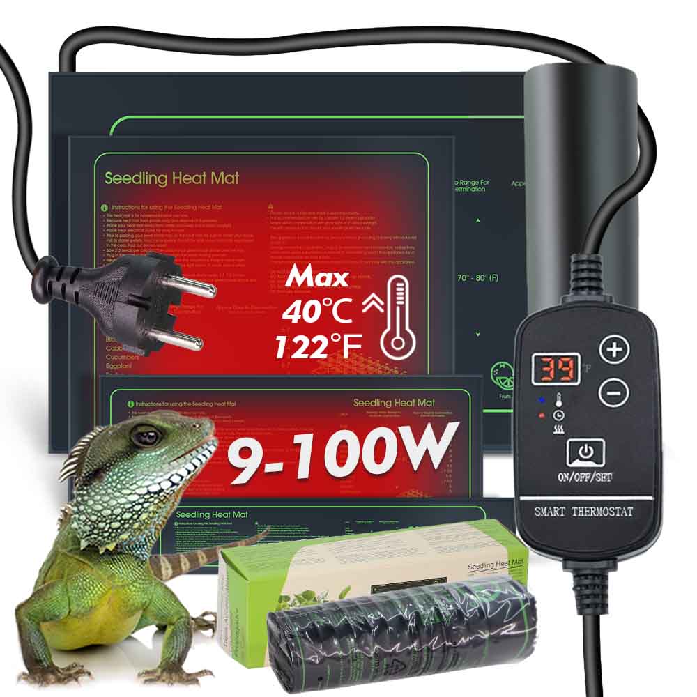 Reptile Heating Mat - 9-100W PVC Plants Heating Pad 16℃