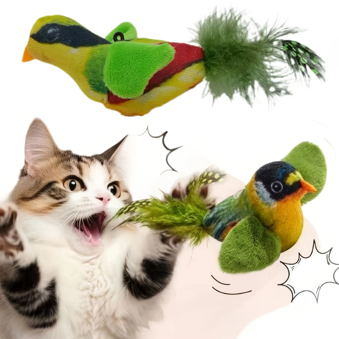 Self-playing Hanging Bird Cat  - Catnip Toys บทวิจารณ์และราคา