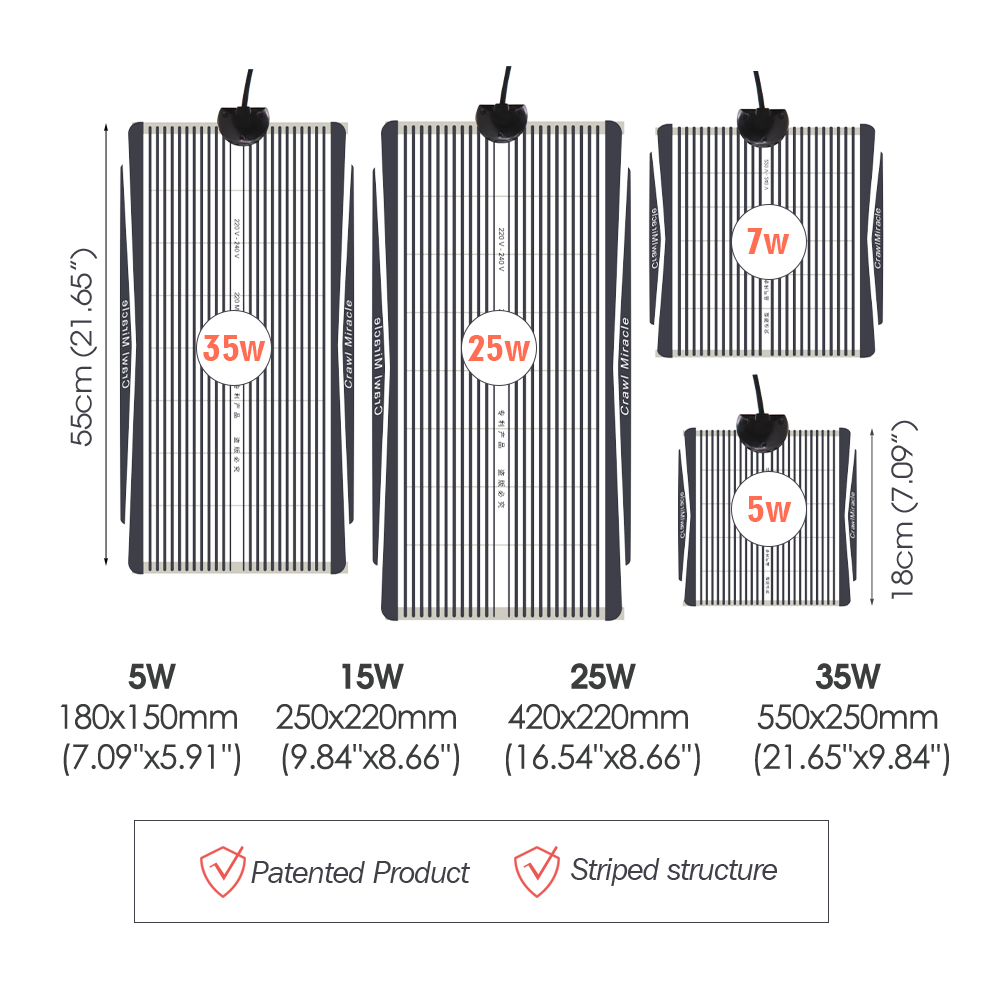 5W 15W 25W 35W Graphene Reptil - Reptile Heating Mat บทวิจารณ์และราคา