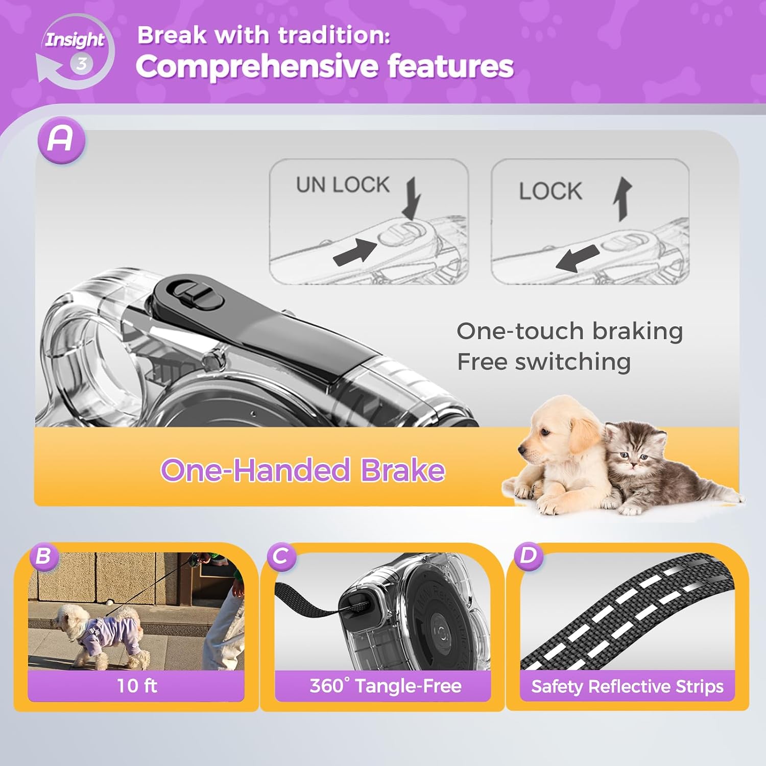 10ft Retractable Dog Leash for - Retractable Dog Leash บทวิจารณ์และราคา