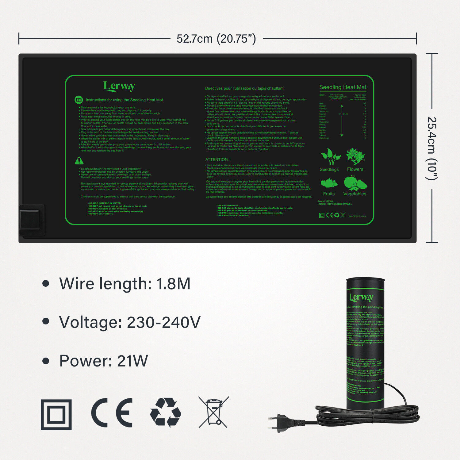 LERWAY 21W Seedling Heating Ma - Reptile Heating Mat บทวิจารณ์และราคา
