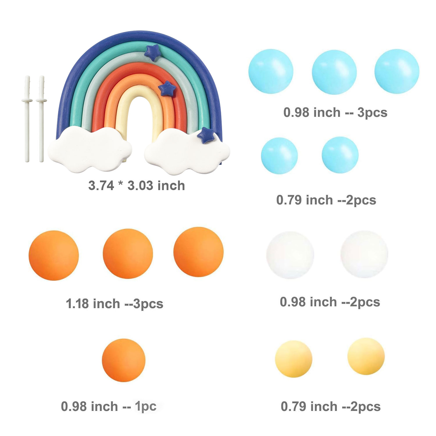 14pcs Blue Rainbow Cake Topper - Pet Supplies Warehouse บทวิจารณ์และราคา