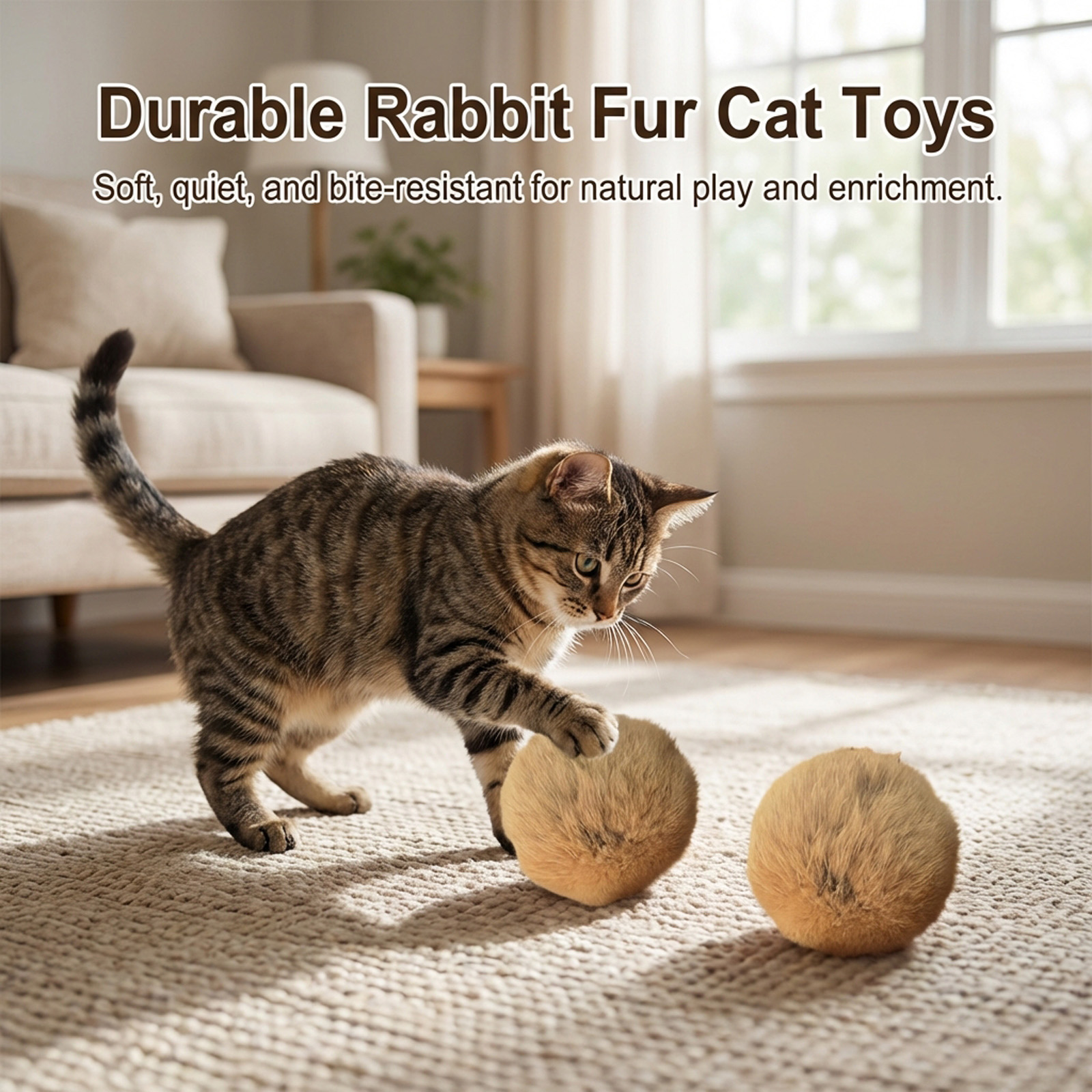 1/2/3/6pcs Rabbit Fur Ball Int - Catnip Toys บทวิจารณ์และราคา