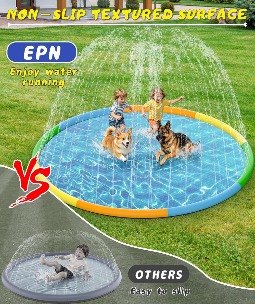 13FT Extra Large Splash Pad, T - Pet Water Fountain บทวิจารณ์และราคา