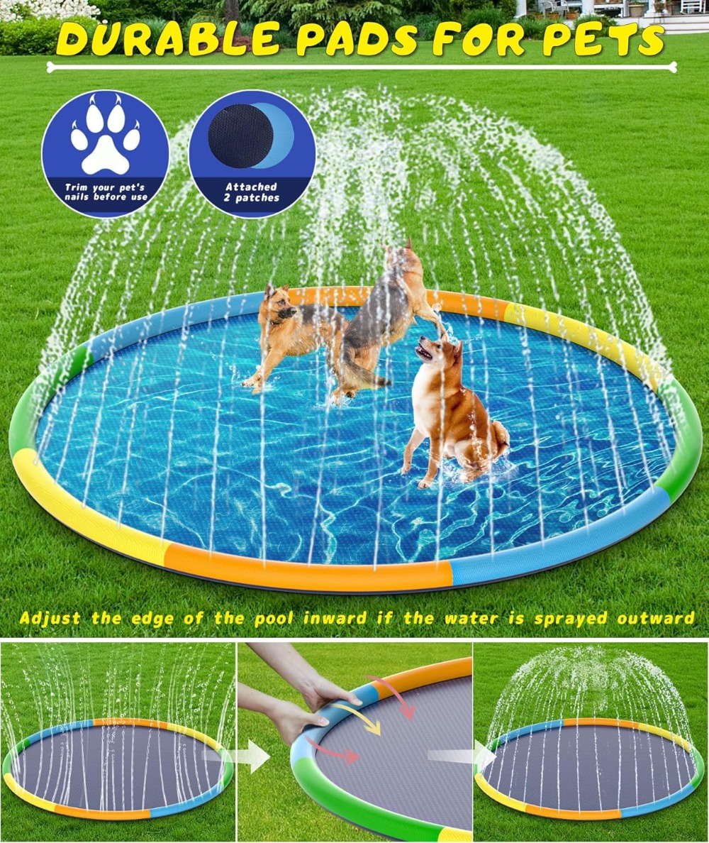 13FT Extra Large Splash Pad, T - Pet Water Fountain บทวิจารณ์และราคา